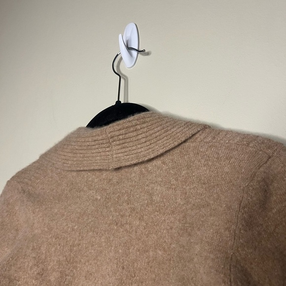 Cashmere By Charter Club Pleated Open Cardigan Tan Large 100% 2 Ply Cashmere - Picture 8 of 12